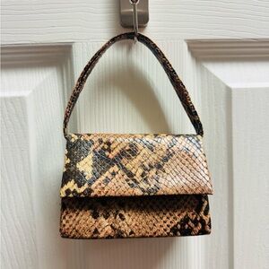Snakeskin Pattern Tan and Black Women's Bag By Judith Jack